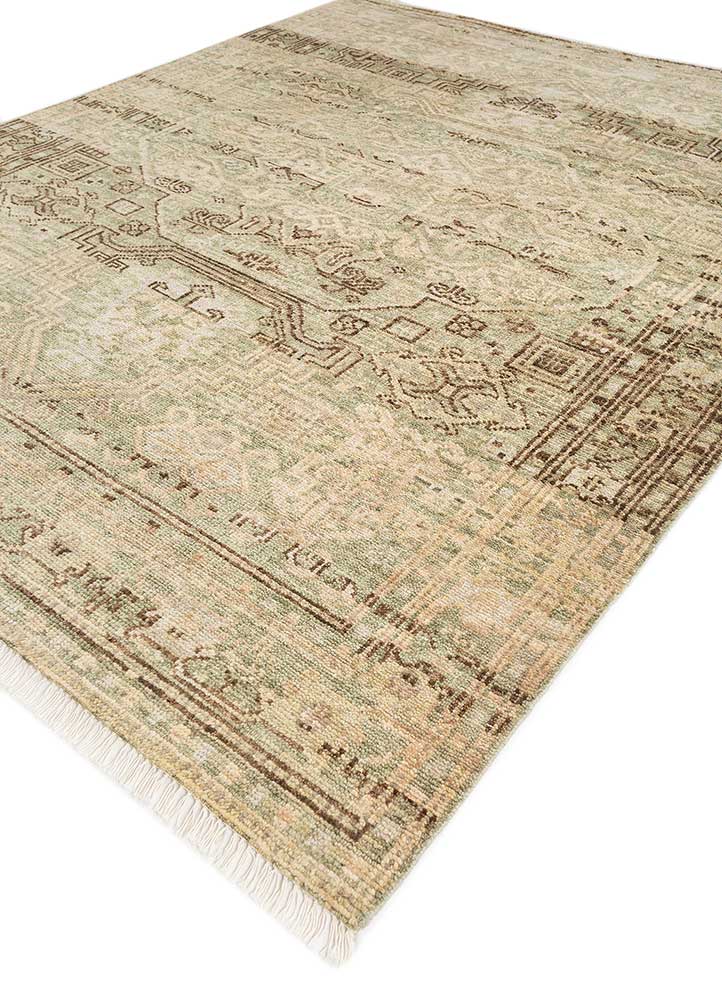 viscaya green wool Hand Knotted Rug - FloorShot