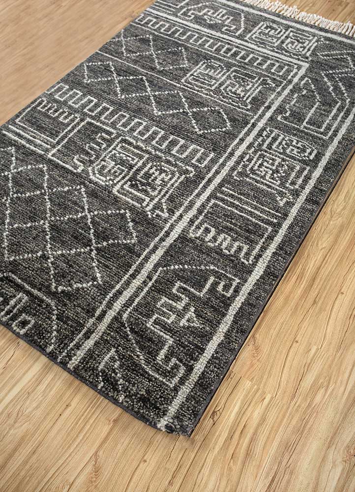 clan blue wool Hand Knotted Rug - FloorShot