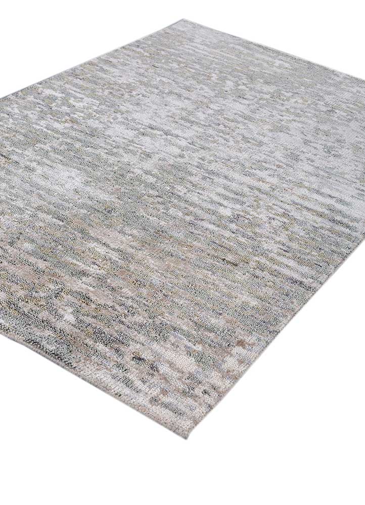 clan ivory wool and bamboo silk Hand Knotted Rug - FloorShot
