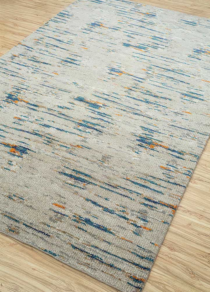 clan beige and brown wool and bamboo silk Hand Knotted Rug - FloorShot clan beige and brown wool and bamboo silk Hand Knotted Rug - FloorShot