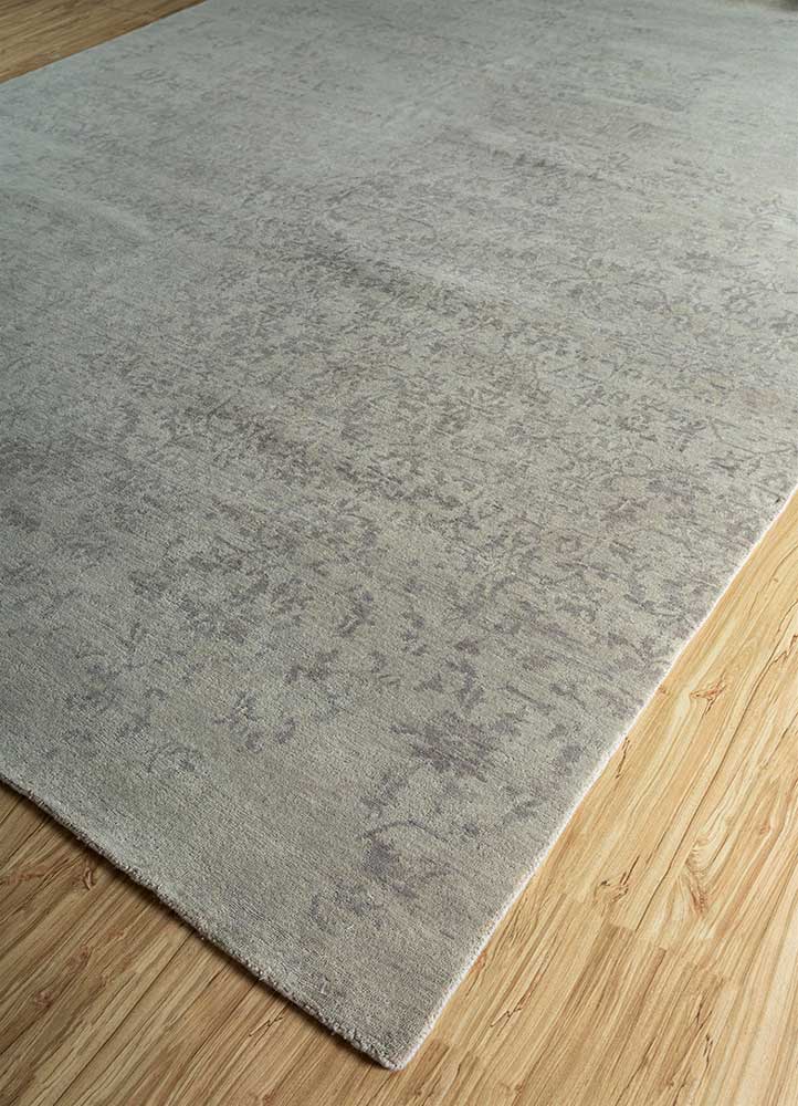 far east beige and brown wool Hand Knotted Rug - FloorShot