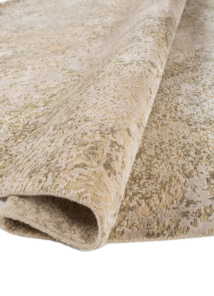 afterglow by kavi ivory wool and bamboo silk Hand Knotted Rug - FloorShot