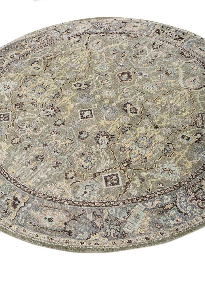 someplace in time green afghan wool Hand Knotted Rug - FloorShot someplace in time green afghan wool Hand Knotted Rug - FloorShot