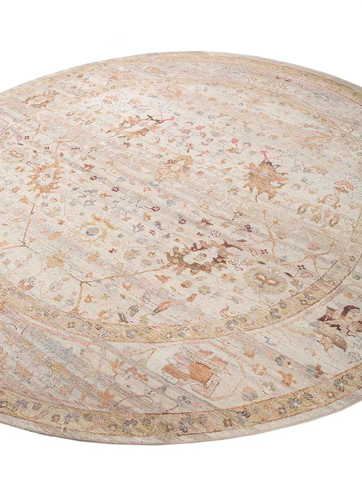 someplace in time ivory wool Hand Knotted Rug - FloorShot