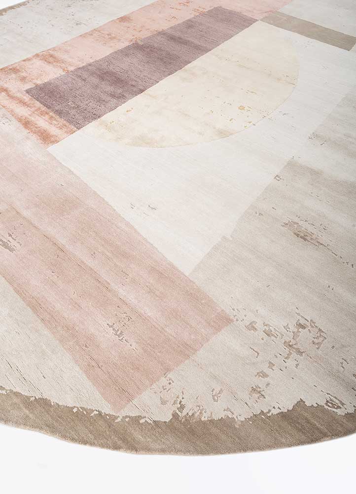 unfold by kavi ivory wool and bamboo silk Hand Knotted Rug - FloorShot