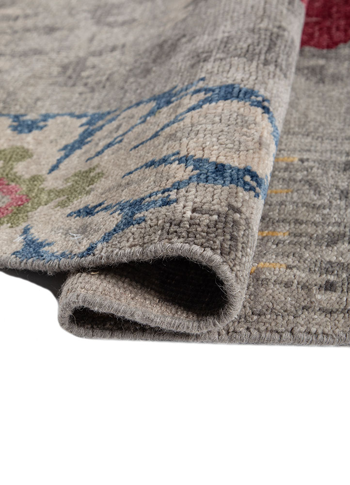 savana grey and black wool Hand Knotted Rug - FloorShot