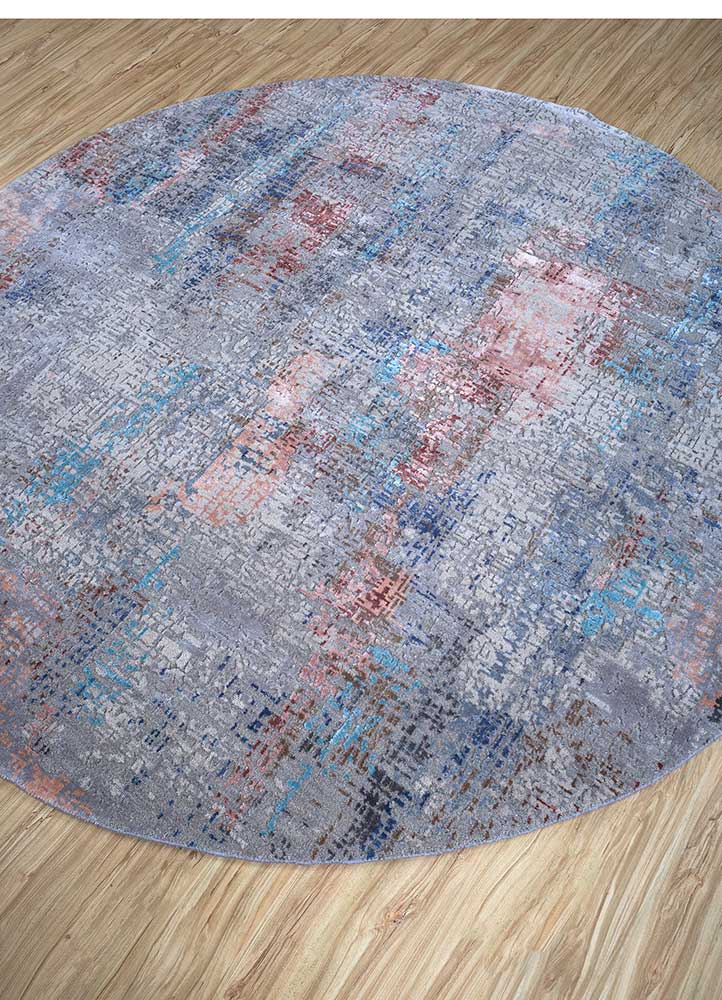 uvenuti grey and black wool and bamboo silk Hand Knotted Rug - FloorShot uvenuti grey and black wool and bamboo silk Hand Knotted Rug - FloorShot