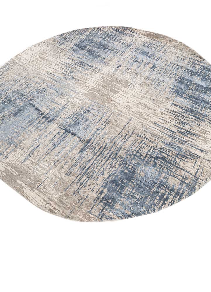 uvenuti grey and black wool and bamboo silk Hand Knotted Rug - FloorShot