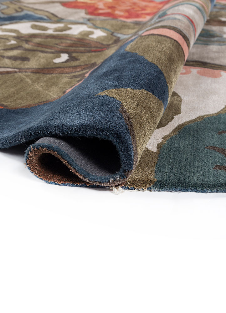 hacienda blue wool and viscose Hand Tufted Rug - FloorShot