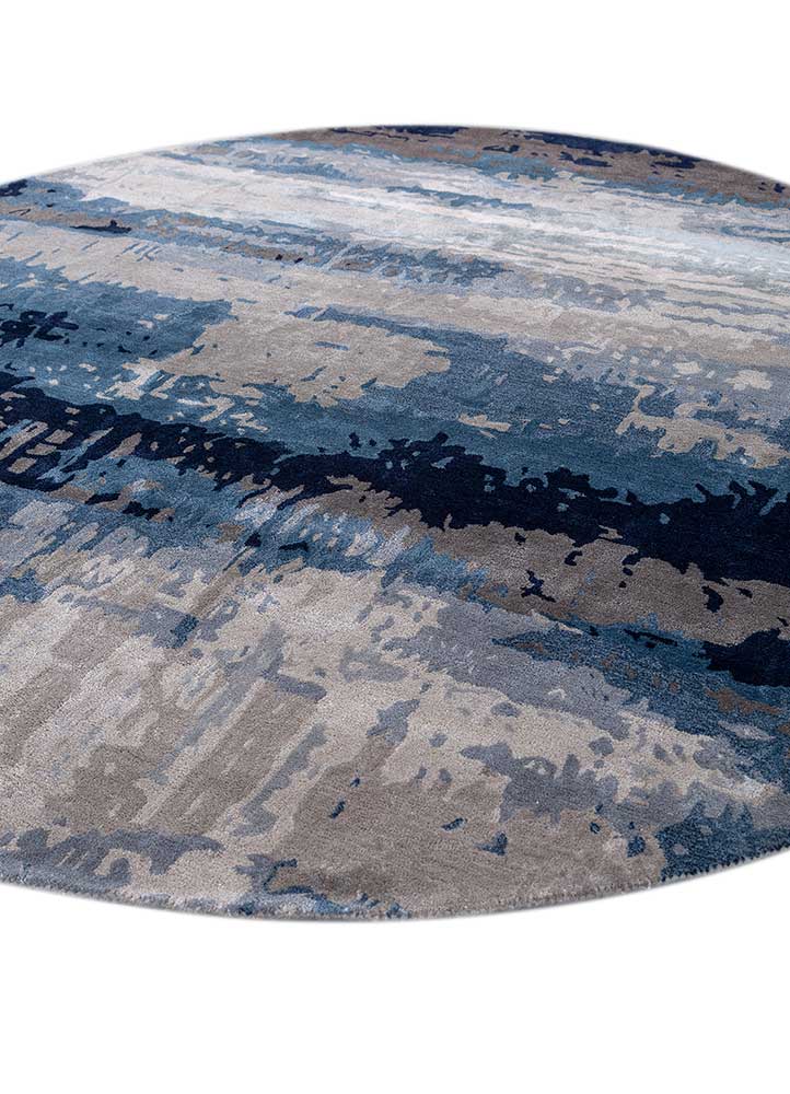 genesis blue wool and viscose Hand Tufted Rug - FloorShot