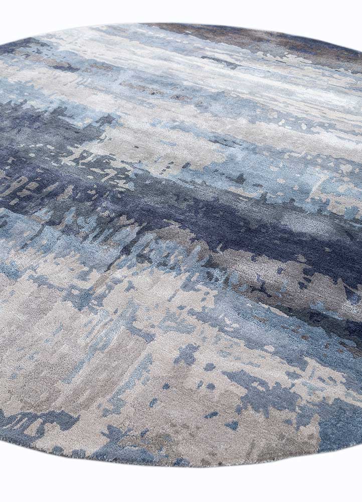 genesis blue wool and viscose Hand Tufted Rug - FloorShot