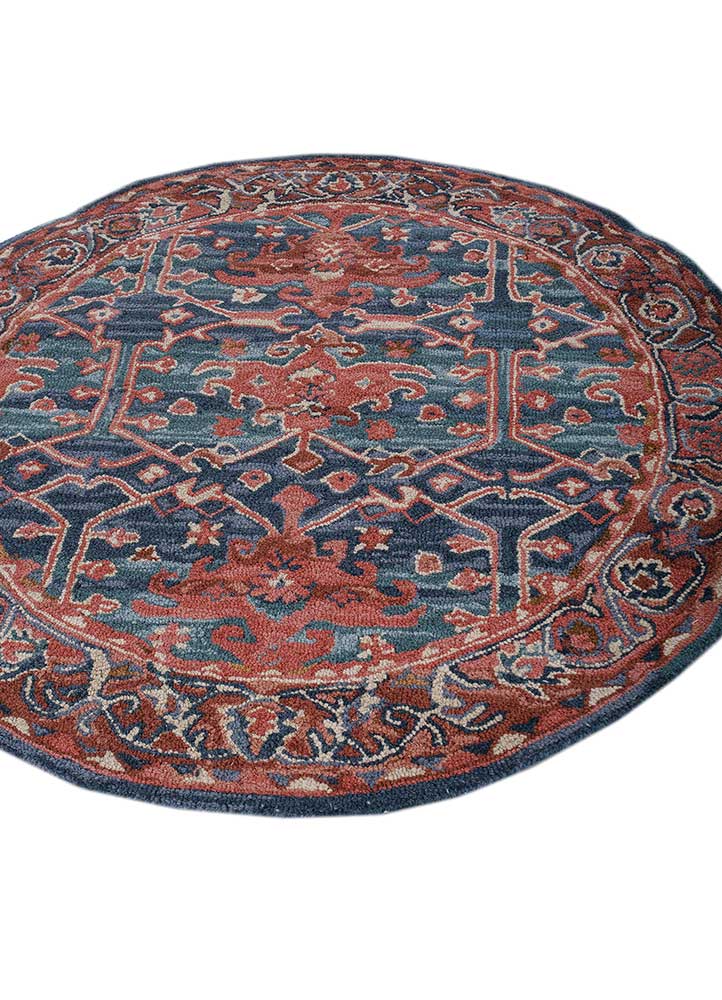 mythos blue wool Hand Tufted Rug - FloorShot