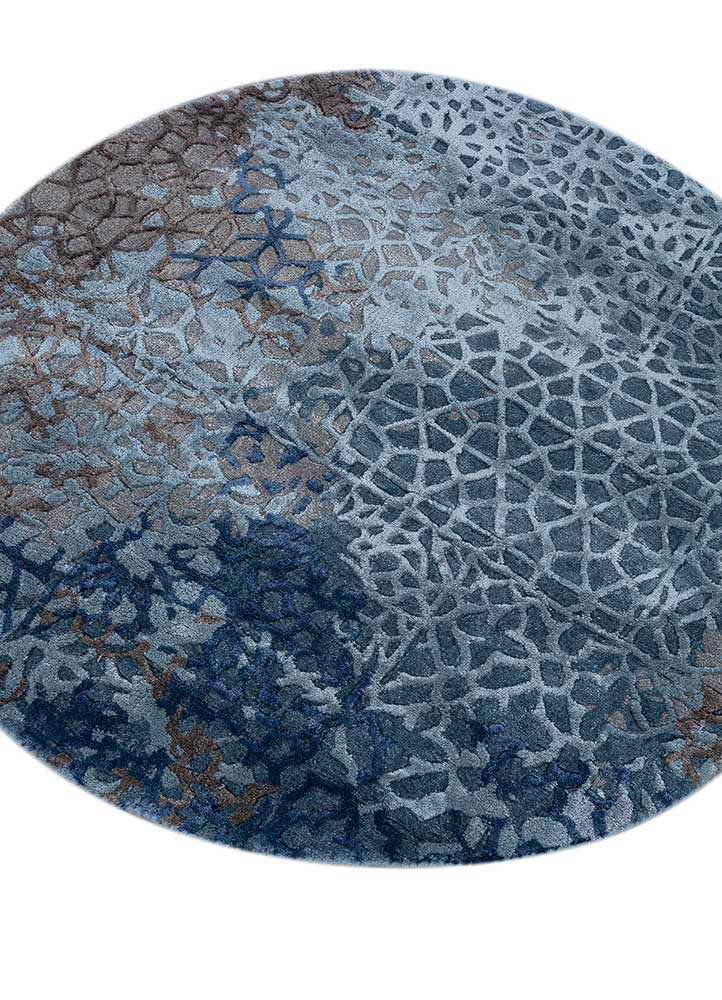 mythos blue wool and viscose Hand Tufted Rug - FloorShot