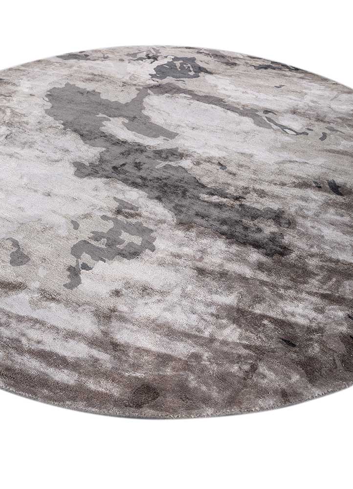 genesis grey and black viscose Hand Tufted Rug - FloorShot