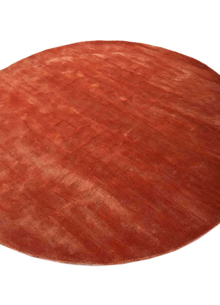 come around red and orange viscose Hand Tufted Rug - FloorShot