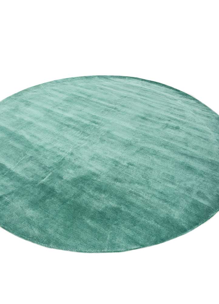 come around green viscose Hand Tufted Rug - FloorShot