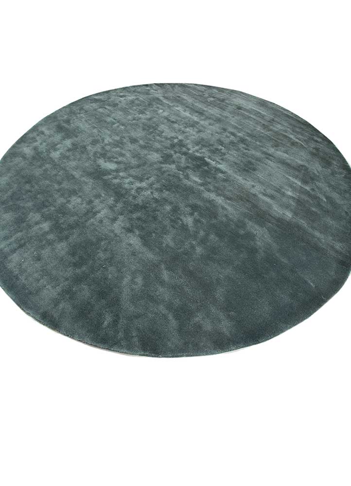 come around blue viscose Hand Tufted Rug - FloorShot