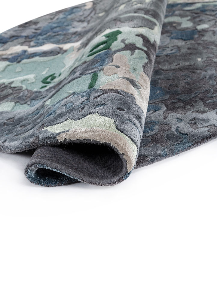 genesis blue wool and viscose Hand Tufted Rug - FloorShot