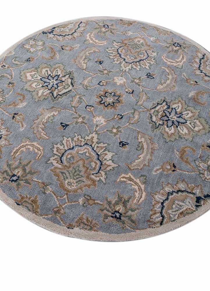 kasbah blue wool Hand Tufted Rug - FloorShot