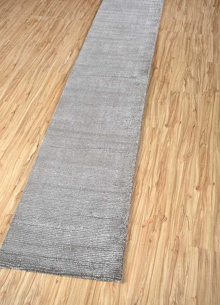 basis grey and black wool and viscose Hand Loom Rug - FloorShot