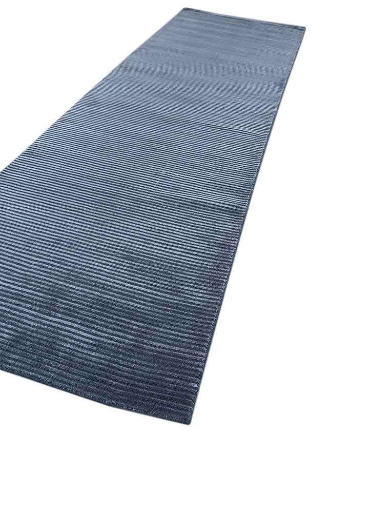 basis blue wool and viscose Hand Loom Rug - FloorShot