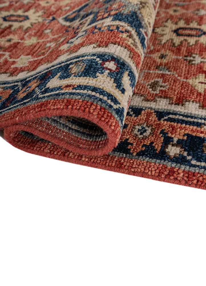 savana red and orange wool Hand Knotted Rug - FloorShot savana red and orange wool Hand Knotted Rug - FloorShot