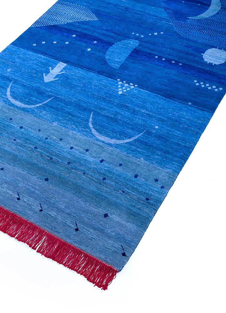 brahmaand blue wool Hand Knotted Rug - FloorShot