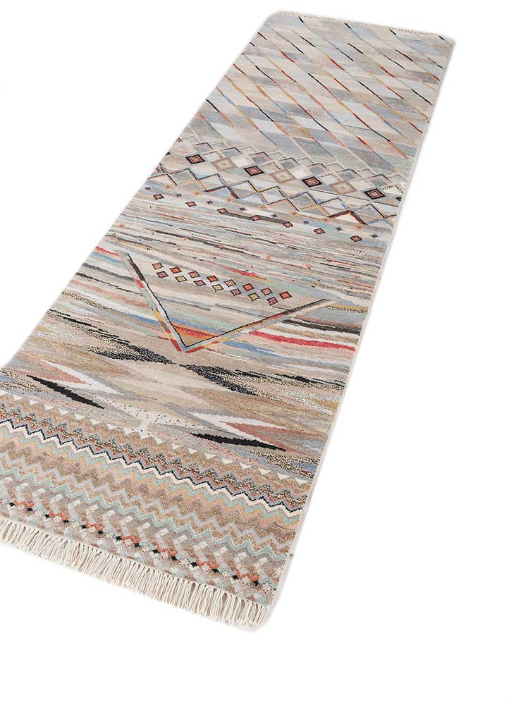 manchaha ivory wool and bamboo silk Hand Knotted Rug - FloorShot