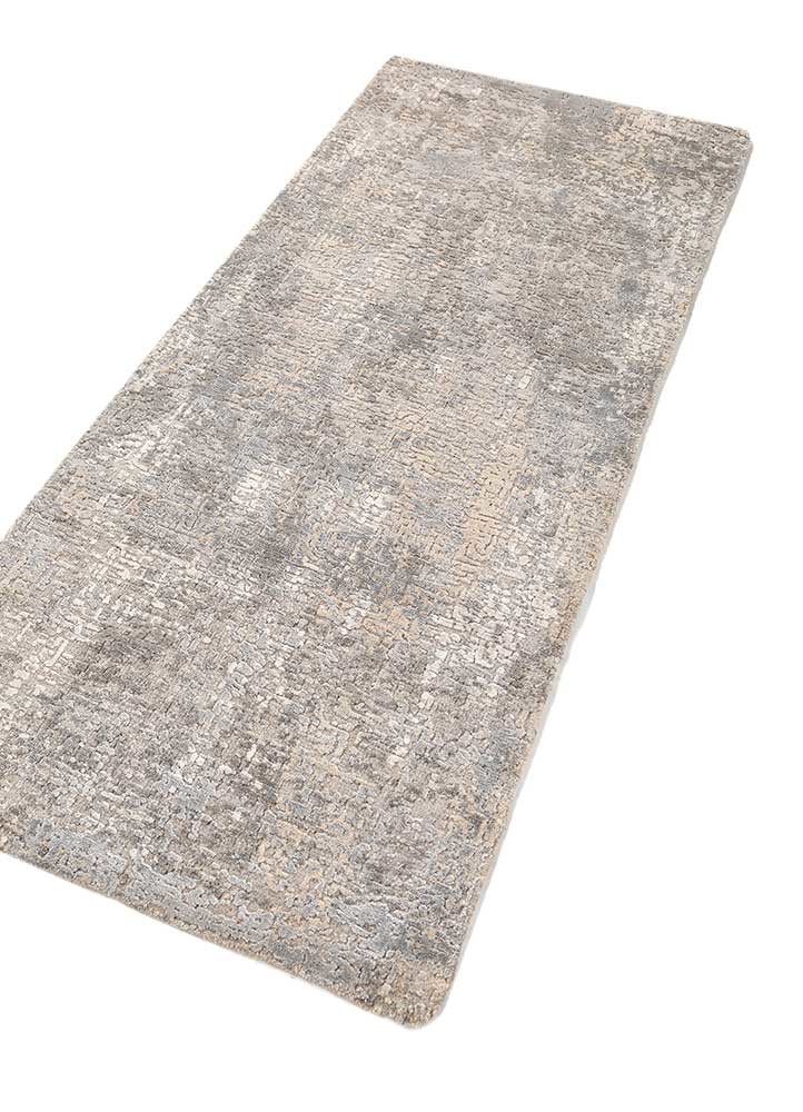 uvenuti grey and black wool and bamboo silk Hand Knotted Rug - FloorShot uvenuti grey and black wool and bamboo silk Hand Knotted Rug - FloorShot