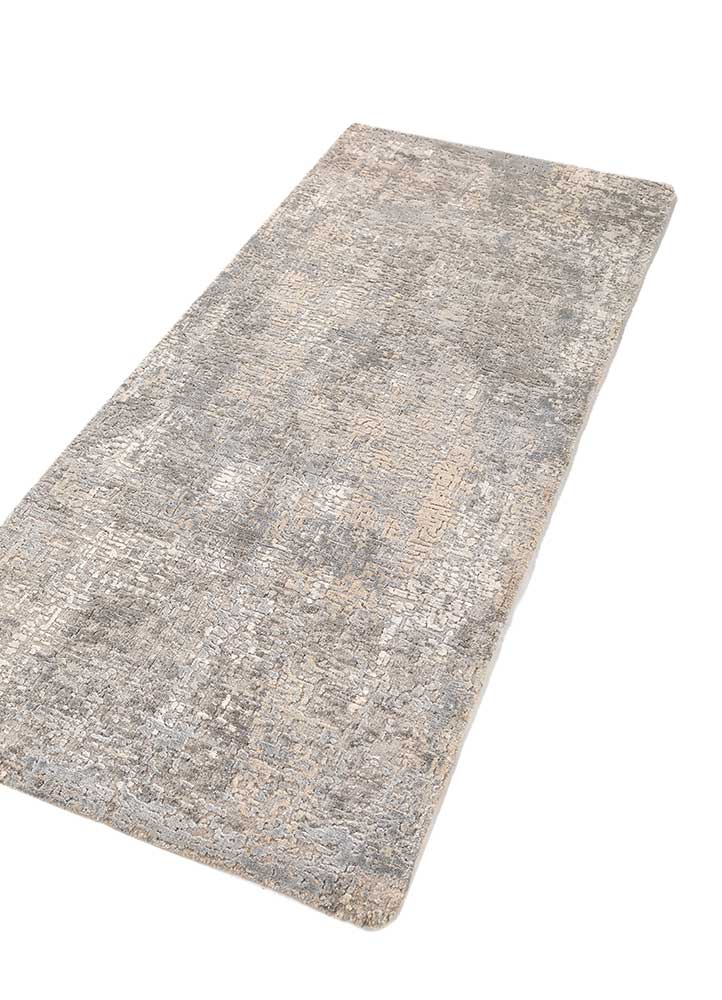 uvenuti grey and black wool and bamboo silk Hand Knotted Rug - FloorShot