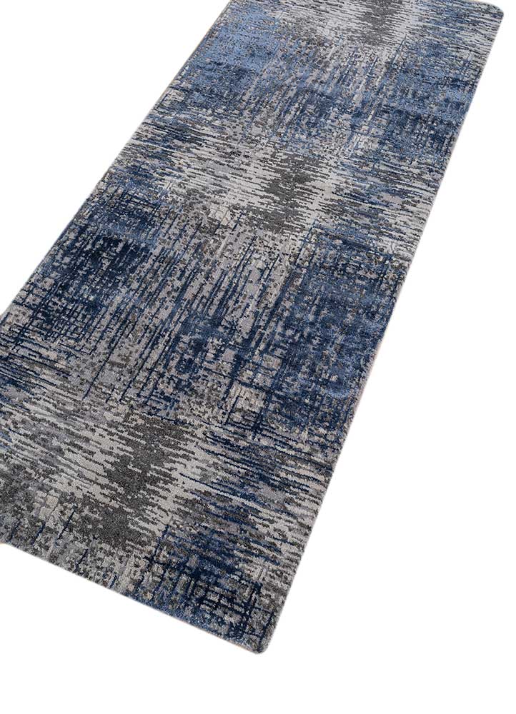 uvenuti grey and black wool and bamboo silk Hand Knotted Rug - FloorShot