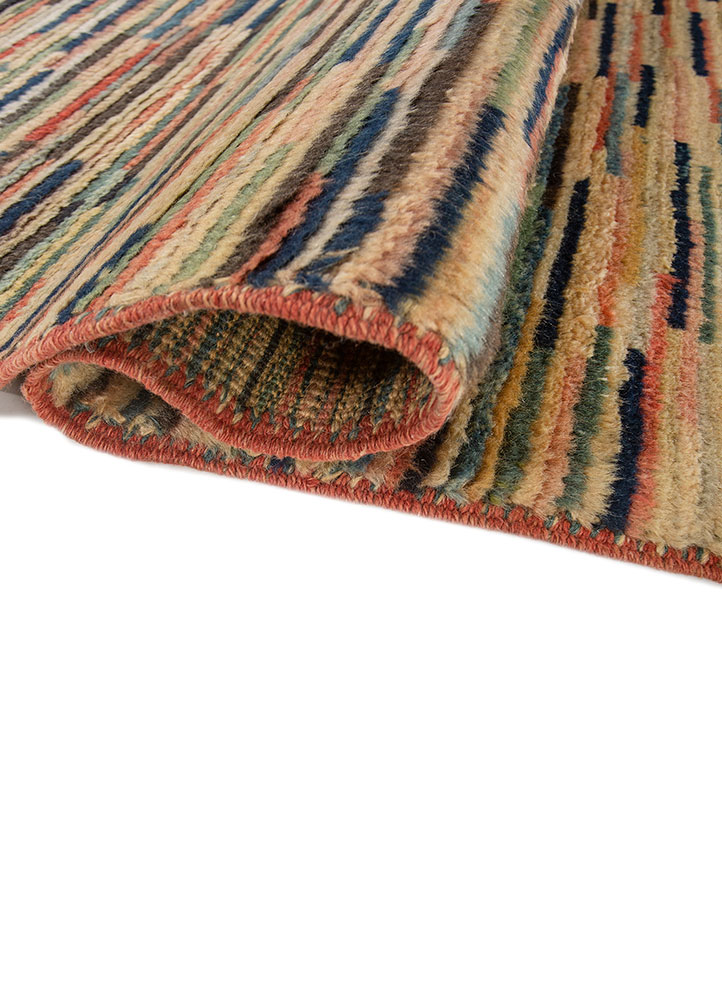 vintage gold wool Hand Knotted Rug - FloorShot