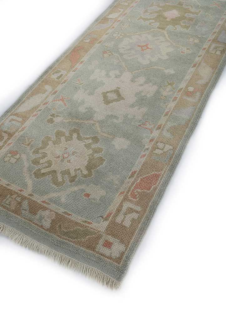 cyanna blue wool Hand Knotted Rug - FloorShot