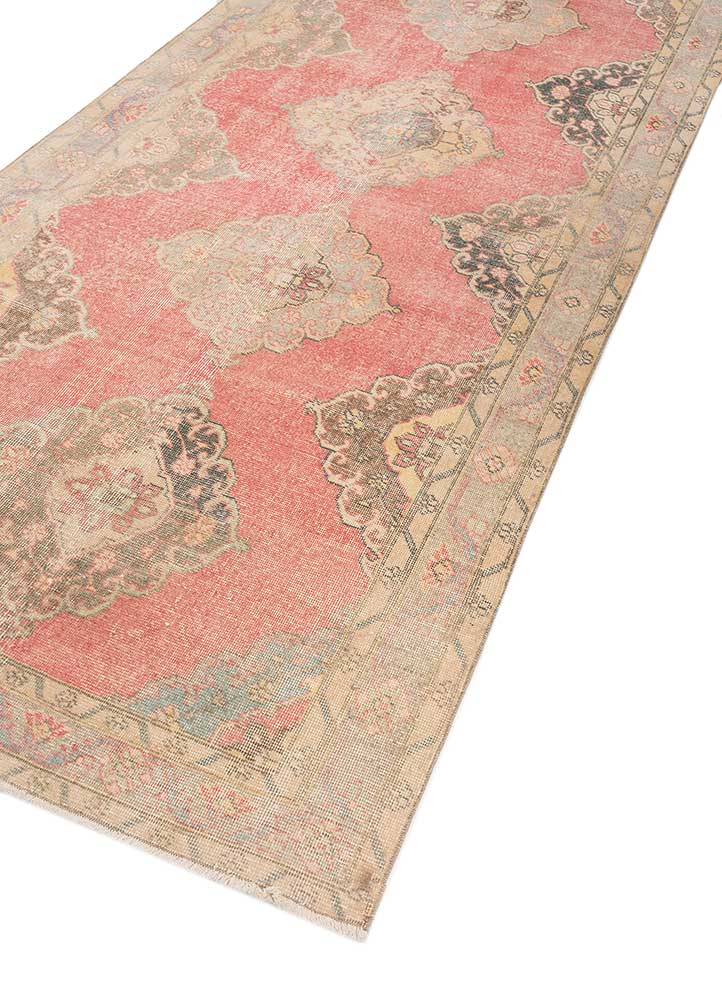 vintage gold wool Hand Knotted Rug - FloorShot