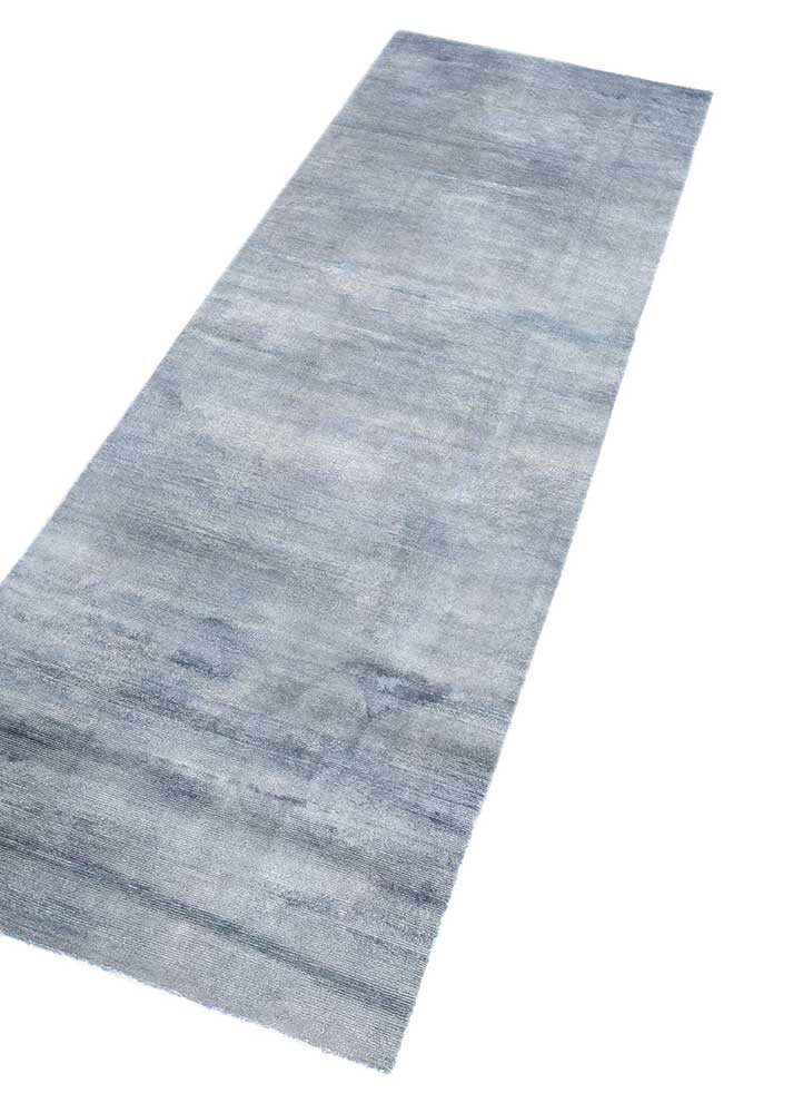 basis blue viscose Hand Loom Rug - FloorShot