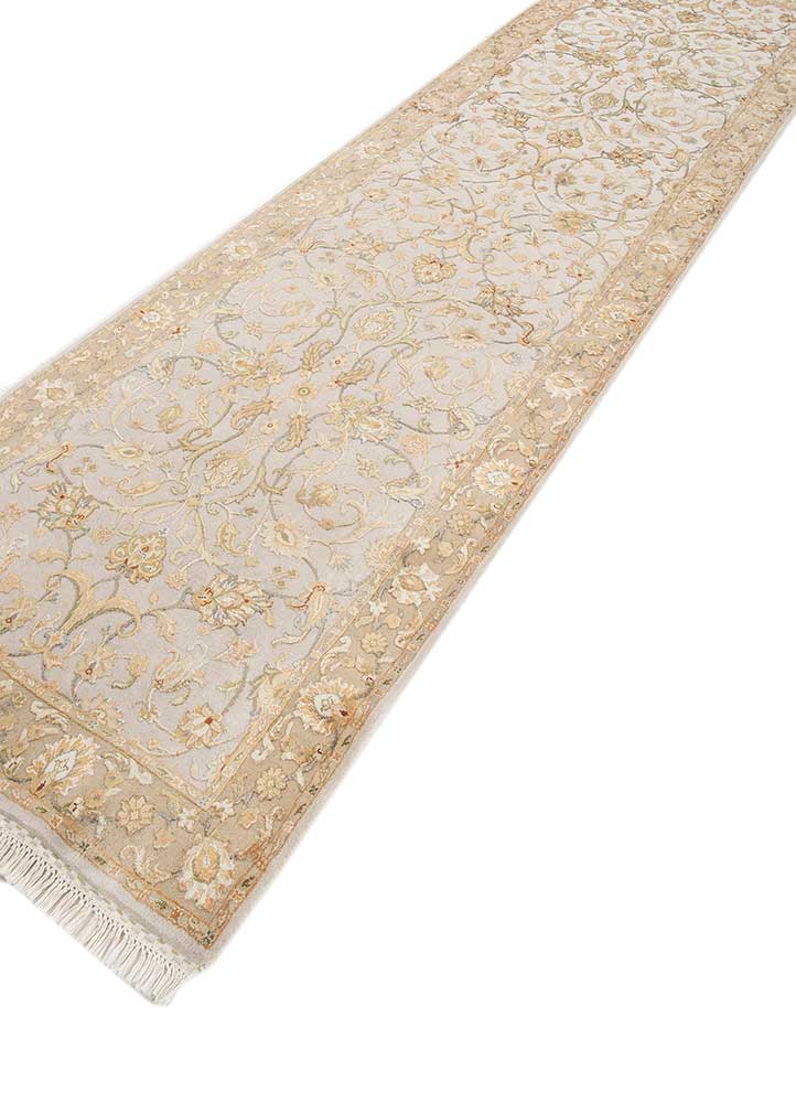 aurora ivory wool and silk Hand Knotted Rug - FloorShot