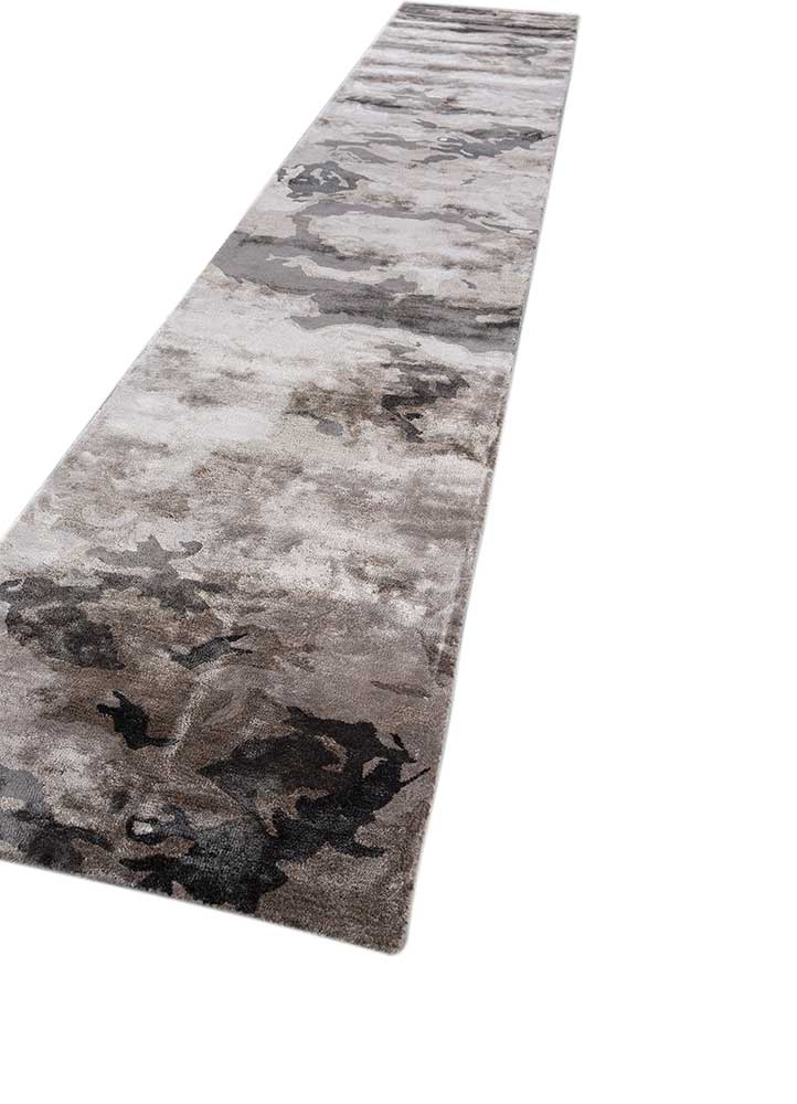 genesis grey and black viscose Hand Tufted Rug - FloorShot