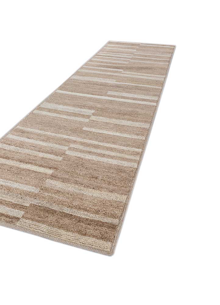 manifest beige and brown afghan wool Hand Knotted Rug - FloorShot