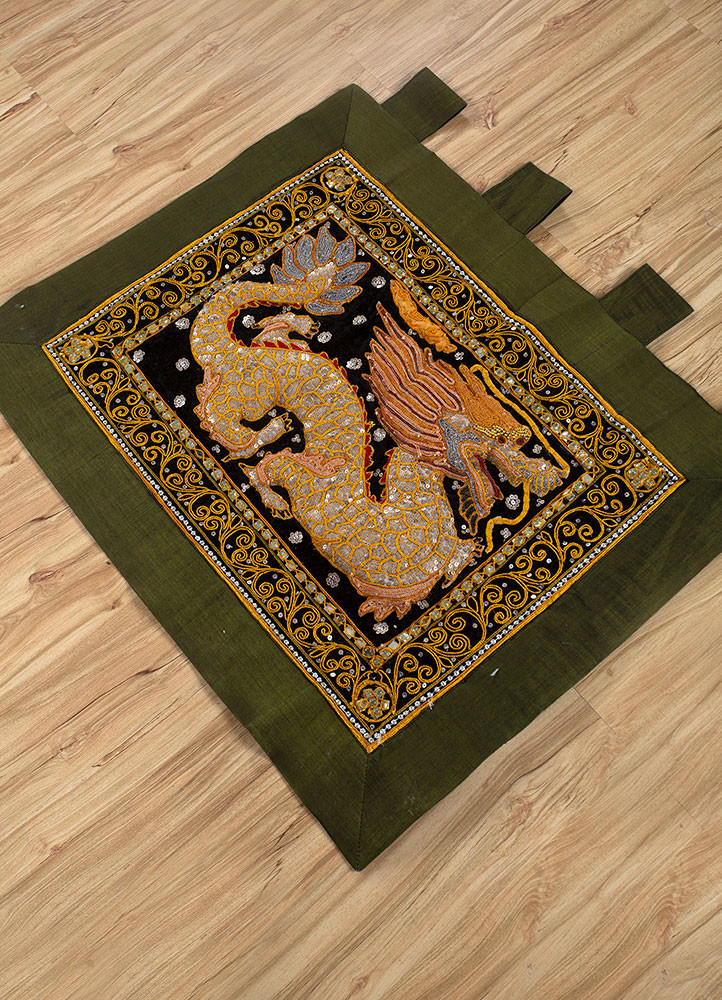 bespoke sile blue polyester and zari Wall Art Rug - FloorShot bespoke sile blue polyester and zari Wall Art Rug - FloorShot