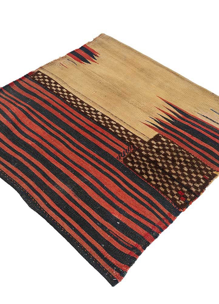 bespoke sile red and orange wool Wall Art Rug - FloorShot bespoke sile red and orange wool Wall Art Rug - FloorShot