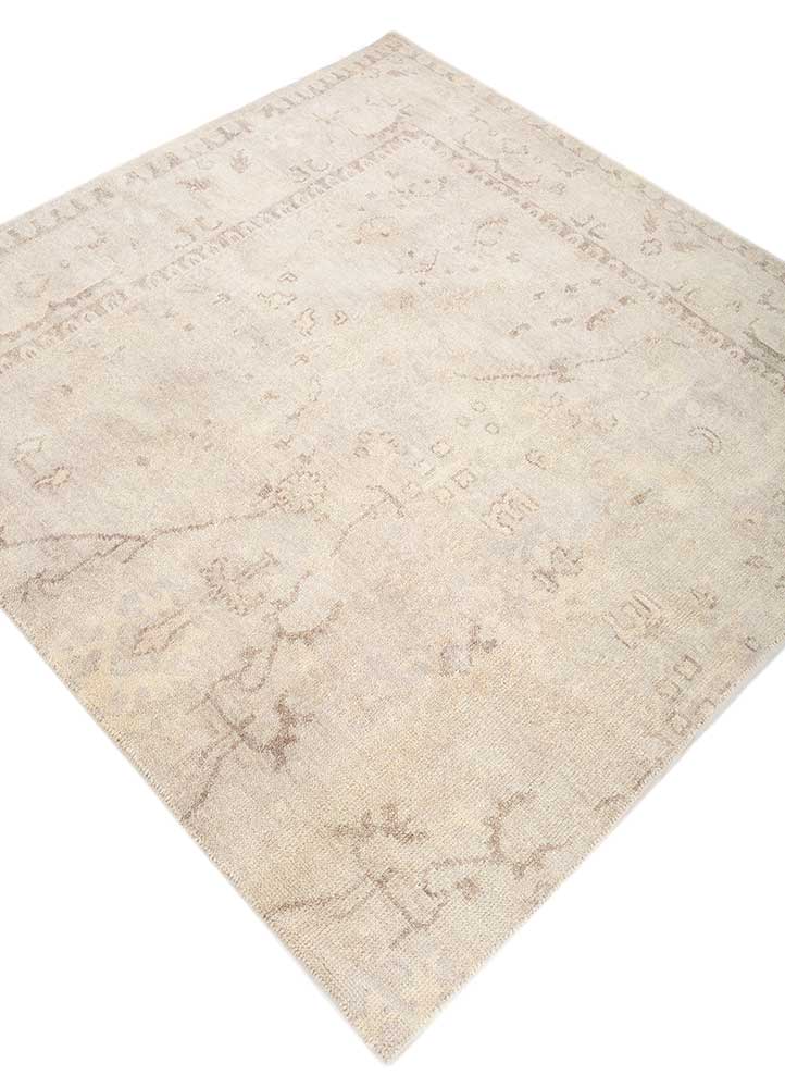 erbe beige and brown wool and viscose Hand Knotted Rug - FloorShot