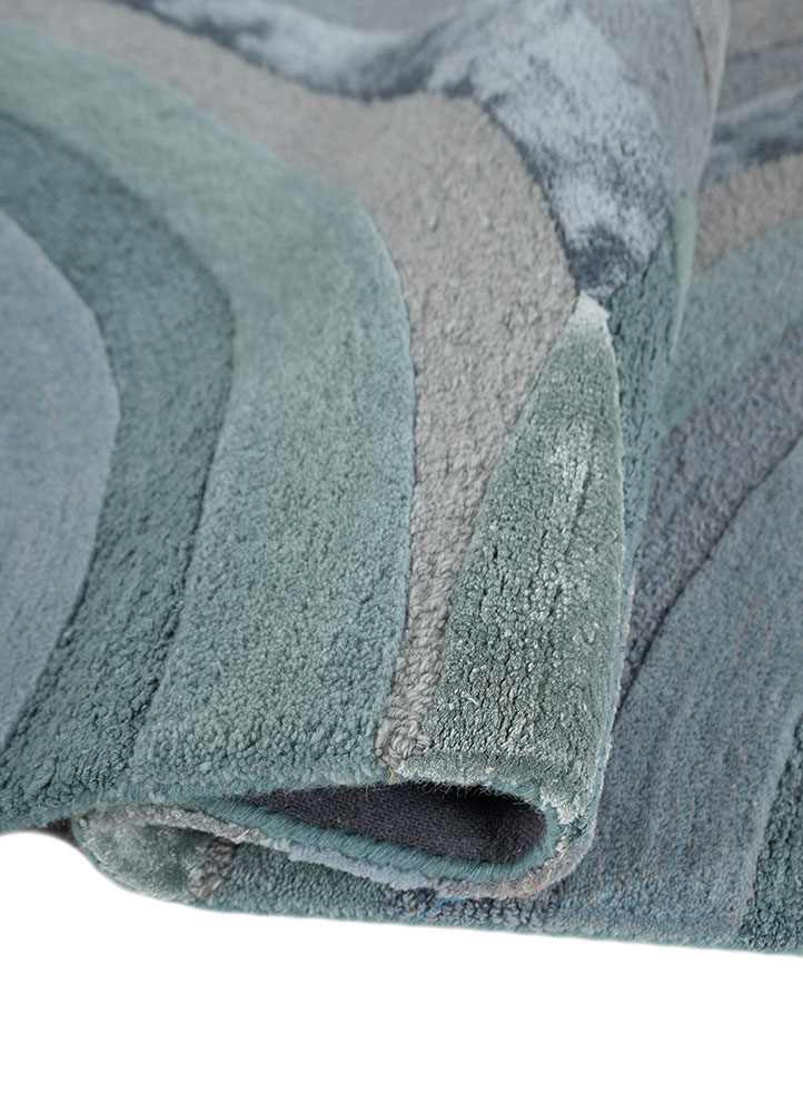 aprezo blue wool and viscose Hand Tufted Rug - FloorShot aprezo blue wool and viscose Hand Tufted Rug - FloorShot