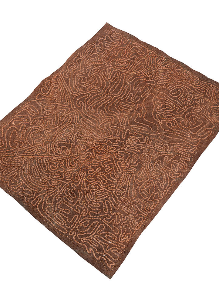 wall art beige and brown wool Wall Art Rug - FloorShot