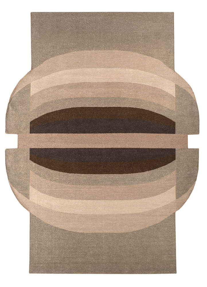 aprezo beige and brown cotton Hand Knotted Rug - HeadShot