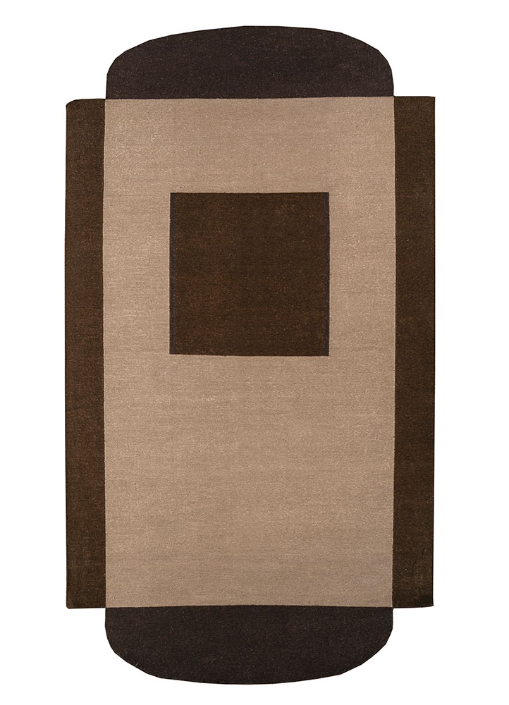 aprezo grey and black cotton Hand Knotted Rug - HeadShot