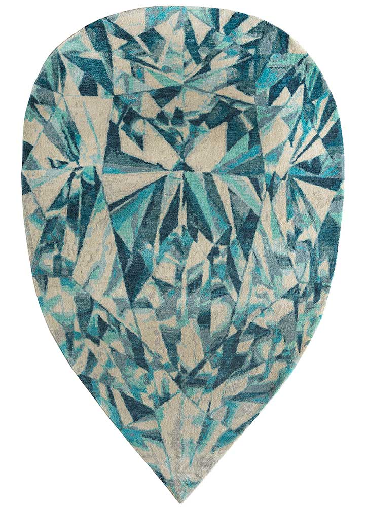 provenance blue silk Hand Knotted Rug - HeadShot