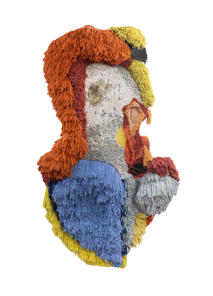 caminantes blue wool and bamboo silk Hand Knotted Rug - HeadShot