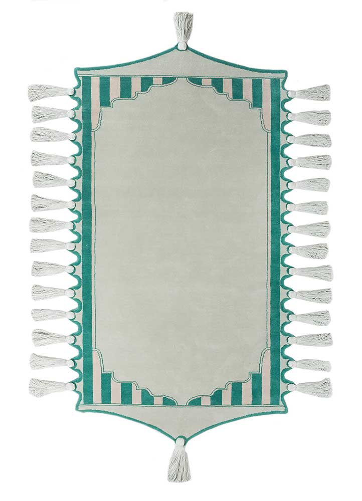 tatiana de nicolay blue wool Hand Knotted Rug - HeadShot