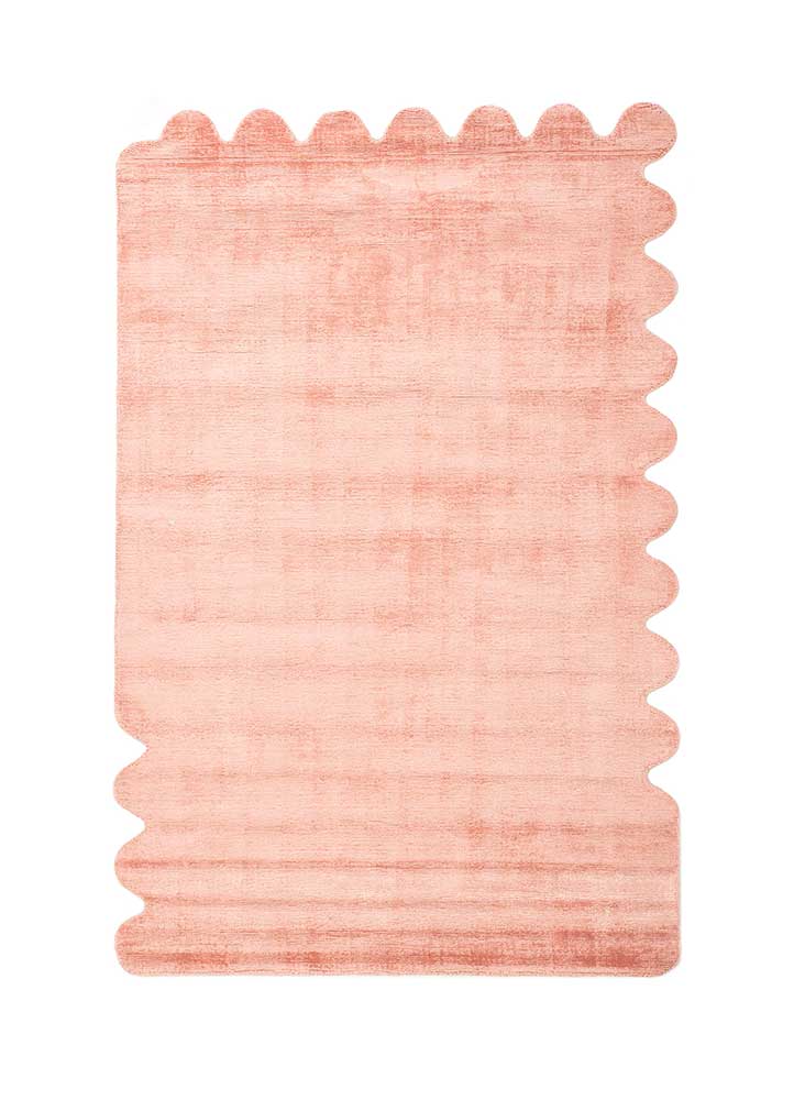 echo red and orange viscose Hand Loom Rug - HeadShot