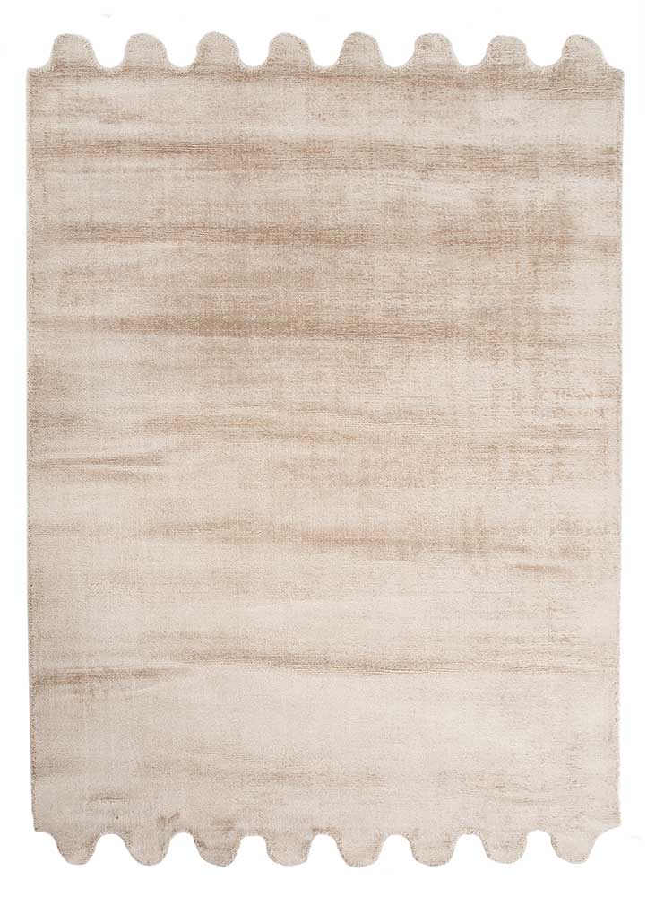 echo beige and brown viscose Hand Loom Rug - HeadShot